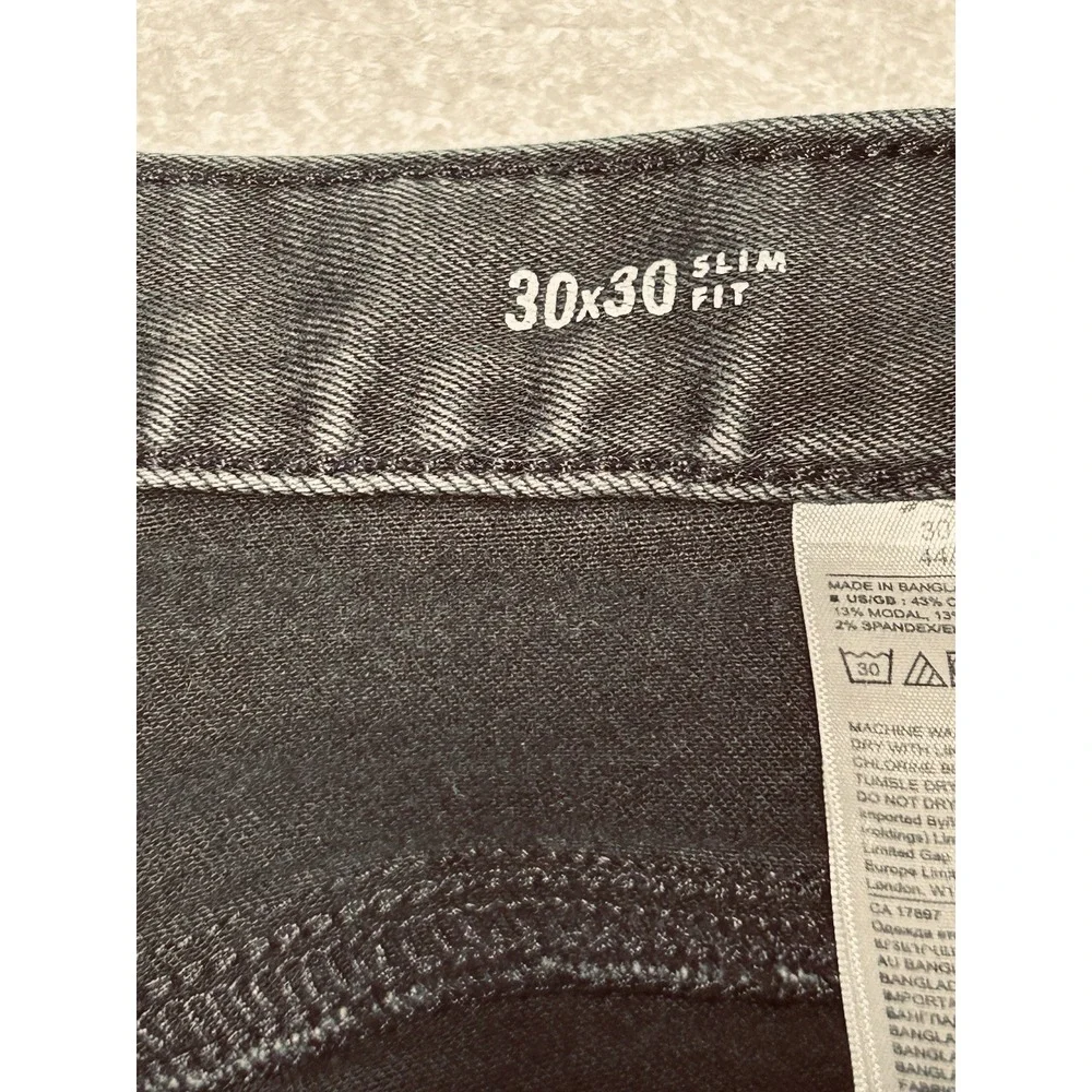 Banana Republic Traveler Slim Fit Jeans Men's 30x30 Stretch Black Denim Pants